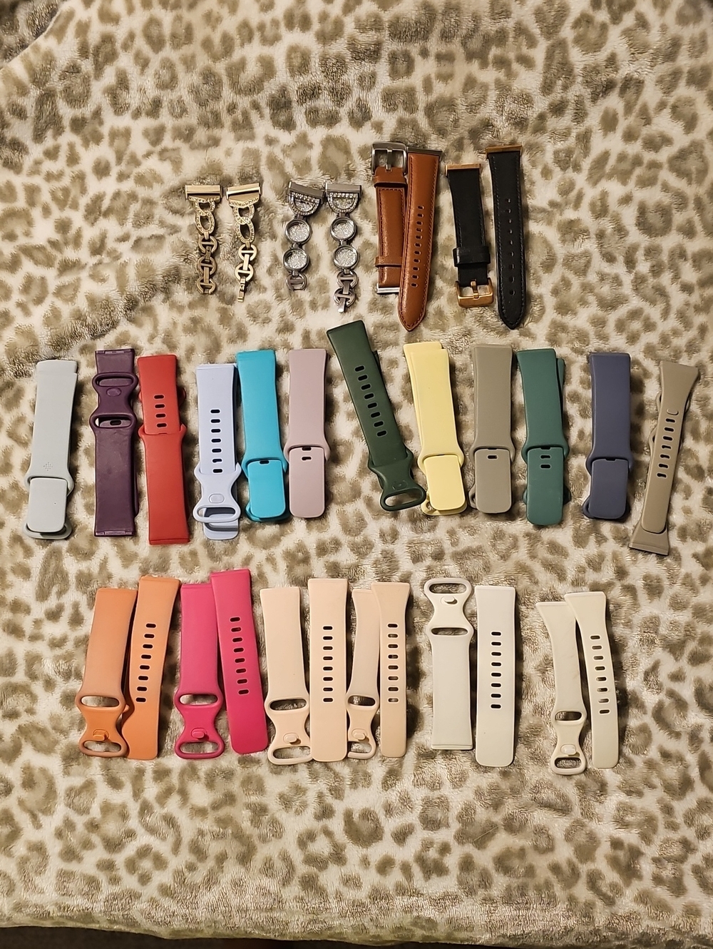 Fitbit Silicone/Metal/Leather Watch Bands - Multi Color Set Of 22